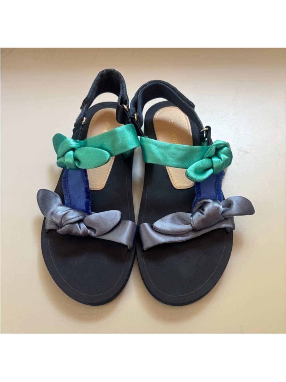 Stuart Weitzman Bandeau Sport Sandal Teva Style Satin Bow Strap Size 7.5 Adjusts